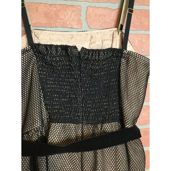 ASOS Embroidered Mesh Overlay Bustier Dress Black Whimsigoth Fairygrunge 12 - Picture 9 of 14